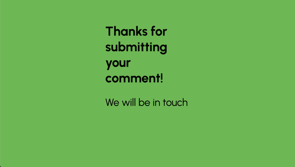 Astro Comment Form: Screen capture shows success page, thanking the visitor for leaving a comment.